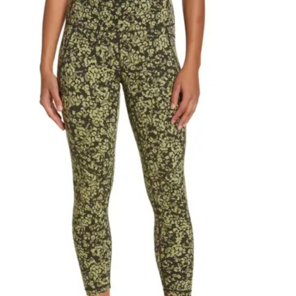 Sweaty Betty Power 7/8 Legging Size Large Green Floral Print Size S